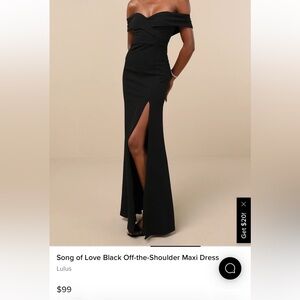Lulu’s Song of Love Black Off-Shoulder maxi dress